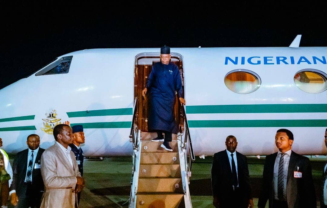 VP SHETTIMA RETURNS TO NIGERIA AFTER BRICS SUMMIT IN INDIA